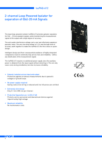 Thumbnail of document Data Sheet - IsoPAQ-611/612 1 & 2 Channel Loop Powered Isolators